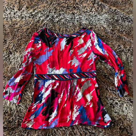 BCBG Max Azria top medium watercolor tunic top - Picture 2 of 4